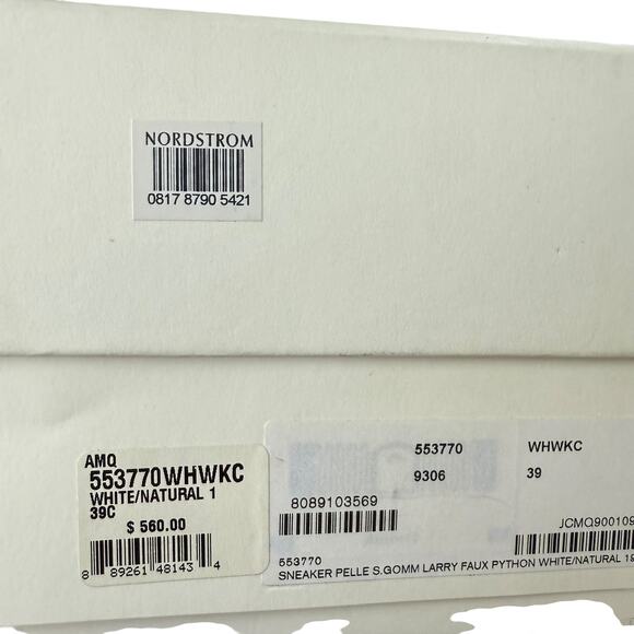 Alexander Mcqueen Larry Oversized Python Sneakers Leather White Size 39 - Picture 10 of 10